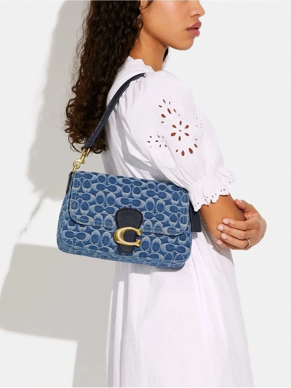 Coach Soft Tabby Shoulder Bag In Signature Denim - Picture 11 of 12